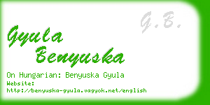 gyula benyuska business card